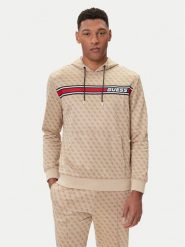 Guess Bluza Z4BQ30 K7122 Beżowy Regular Fit. Brązowe bluzy męskie Guess, m, z aplikacjami, z bawełny, bez ramiączek, bez kaptura. Za 389.99 zł.