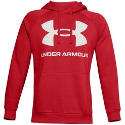 Bluza fitness męska Under Armour Rival Fleece Big Logo HD. Czerwone bluzy męskie Under Armour, m, bez wzorów, casualowe, bez ramiączek, bez kaptura. W wyprzedaży za 159.00 zł.