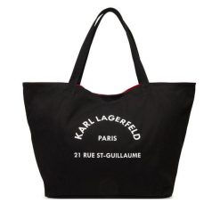Torebka KARL LAGERFELD. Czarne shopperki damskie KARL LAGERFELD, bez wzorów, bez dodatków. Za 229.99 zł.