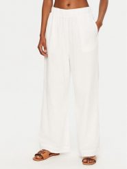 Seafolly Spodnie materiałowe Crinkle 55430-PA Biały Regular Fit. Białe spodnie materiałowe damskie Seafolly, bez wzorów, z bawełny. Za 369.99 zł.