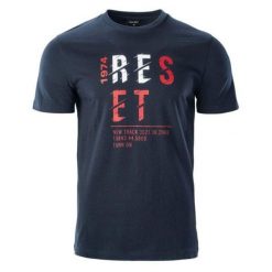 Koszulka męska Hi-Tec Rimo - granatowa, Rozmiar XXL. T-shirty męskie Hi-tec, m, bez wzorów, z bawełny, bez kołnierzyka, bez ramiączek. Za 44.99 zł.