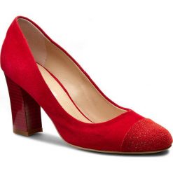 Półbuty SOLO FEMME - 97604-01-G23/G13-04-00 Czerwony. Czerwone półbuty damskie Solo Femme, z aplikacjami, z materiału, eleganckie, bez obcasa, na obcasie, bez zapięcia. W wyprzedaży za 169.00 zł.