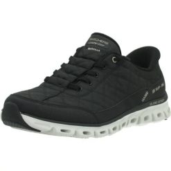Buty SKECHERS 104556S GLIDE STEP AT EASE Czarny. Czarne obuwie trekkingowe damskie Skechers, z materiału, bez zapięcia. Za 339.99 zł.