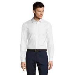 Męska Koszula W Jodełkę Brody. Białe koszule męskie SOL'S, m, bez wzorów, casualowe, bez kołnierzyka, bez ramiączek. Za 187.99 zł.