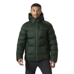 Kurtka puchowa Helly Hansen Winter. Czarne kurtki męskie Helly Hansen, bez wzorów, z puchu, sportowe, z kapturem. W wyprzedaży za 1,251.50 zł.