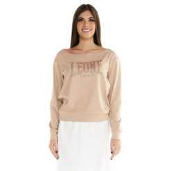 Bluza z kaptur na co dzień na siłownię. Białe bluzy damskie LEONE 1947 APPAREL, bez wzorów, z lycry, sportowe, bez ramiączek, bez kaptura. Za 105.21 zł.