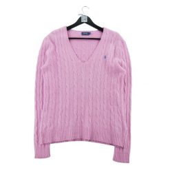Second life - Sweter damski z wełny i kaszmiru Polo Ralph Lauren - Jak nowy. Czerwone swetry nierozpinane damskie Ralph Lauren, l, bez wzorów, z kaszmiru, sportowe, bez kołnierzyka, bez ramiączek. Za 298.16 zł.
