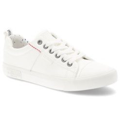 Białe Trampki Big Star Sportowe Obuwie Damskie. Białe obuwie sportowe damskie BIG STAR, bez wzorów, z gumy, bez zapięcia. Za 159.00 zł.