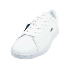 Trampki Damskie Skóra Carnaby. Białe trampki i tenisówki damskie Lacoste, bez wzorów, z koronki, bez zapięcia. Za 486.99 zł.