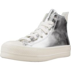 Buty CONVERSE CHUCK TAYLOR ALL STAR LIFT PLATFORM METALLIC Srebrny. Szare obuwie sportowe damskie Converse, bez wzorów, z syntetyku, bez zapięcia. Za 265.99 zł.