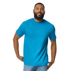 Koszulka Unisex Dla Dorosłych Softstyle Midweight. Niebieskie bluzki damskie GILDAN, m, bez wzorów, sportowe, bez kołnierzyka, bez ramiączek. Za 33.99 zł.