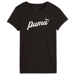 T-shirt Damski ESS+Script. Czarne t-shirty damskie Puma, s, bez wzorów, sportowe, bez kołnierzyka, bez ramiączek. Za 138.99 zł.