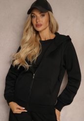 Czarna Casualowa Bluza z Dodatkiem Bawełny Zapinana na Suwak z Kapturem Arkatia. Czarne bluzy damskie Renee, l, bez wzorów, z bawełny, bez ramiączek, z kapturem. Za 74.99 zł.