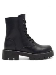 Jenny Fairy Trzewiki SONEQUA WS6119-07 Czarny. Czarne botki damskie Jenny Fairy, bez wzorów, ze skóry, bez obcasa, na płaskiej podeszwie, bez zapięcia. Za 129.99 zł.