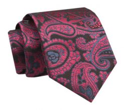 Krawat - ALTIES - Bordowo Czerwony ze Wzorem Orientalnym. Czerwone krawaty i muchy Alties, bez wzorów, z tkaniny, eleganckie. Za 49.00 zł.