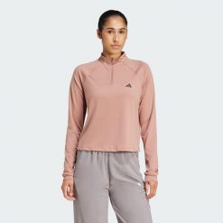 Bluza Train Essentials Minimal Branding 1/4-Zip. Czarne bluzy damskie Adidas, m, bez wzorów, z materiału, bez ramiączek, bez kaptura. W wyprzedaży za 99.50 zł.