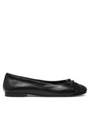 Tory Burch Baleriny Cap-Toe Pave Ballet 166214 Czarny. Czarne balerinki damskie Tory Burch, bez wzorów, ze skóry, bez obcasa, bez zapięcia. Za 1,099.00 zł.