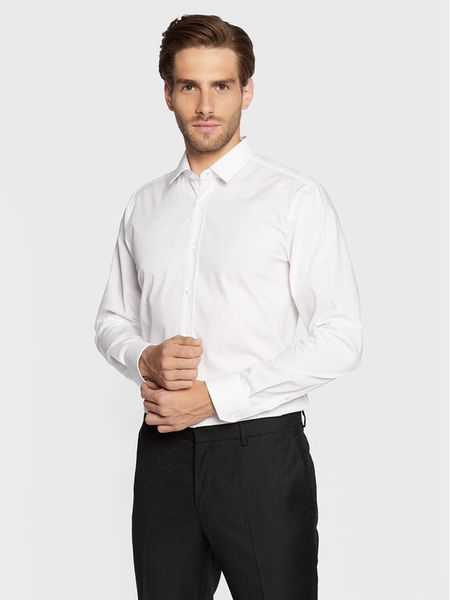 Hugo Koszula Elisha02 50479396 Biały Extra Slim Fit. Białe koszule męskie Hugo, m, bez wzorów, z bawełny, biznesowe, bez kołnierzyka, bez ramiączek. Za 209.99 zł.