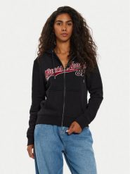 Guess Jeans Bluza W4BQ03 KC811 Czarny Regular Fit. Czarne bluzy damskie Guess Jeans, xs, z aplikacjami, z bawełny, bez ramiączek, bez kaptura. Za 249.99 zł.