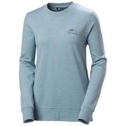 Kobieca bluza z okrągłym dekoltem Helly Hansen Nord Graphic. Niebieskie bluzy damskie Helly Hansen, s, bez wzorów, z bawełny, klasyczne, bez ramiączek, bez kaptura. Za 368.50 zł.