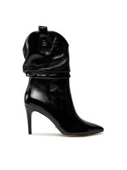 Guess Botki Benisa FL8BEA SUE10 Czarny. Czarne botki damskie Guess, z aplikacjami, ze skóry, bez obcasa, na szpilce, bez zapięcia. Za 1,309.00 zł.