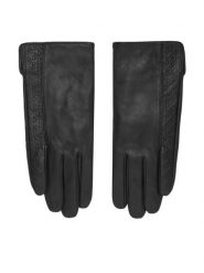 Calvin Klein Rękawiczki Damskie LV04F9008G Czarny. Czarne rękawiczki damskie Calvin Klein, bez wzorów, ze skóry. Za 389.99 zł.