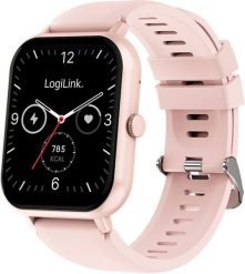 Smartwatch LogiLink Smartwatch Edge 1,83" LCD Touchscreen BT5.2 pink. Różowe zegarki smartwatch LOGILINK, bez wzorów. Za 118.29 zł.
