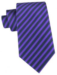 Klasyczny Krawat Klubowy - Alties - Fioletowy, Drobny Prążek. Fioletowe krawaty i muchy Alties, bez wzorów, z tkaniny, eleganckie. Za 49.00 zł.