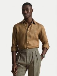 Polo Ralph Lauren Koszula 710966294505 Brązowy Regular Fit. Brązowe koszule męskie Polo Ralph Lauren, m, bez wzorów, ze lnu, bez kołnierzyka, bez ramiączek. Za 696.99 zł.