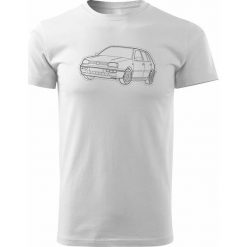 Topslang Koszulka VW Golf 3 z samochodem Golf męska biały REGULAR r. XXL. Białe swetry męskie Topslang, m, bez wzorów, bez kołnierzyka, bez ramiączek. Za 99.90 zł.