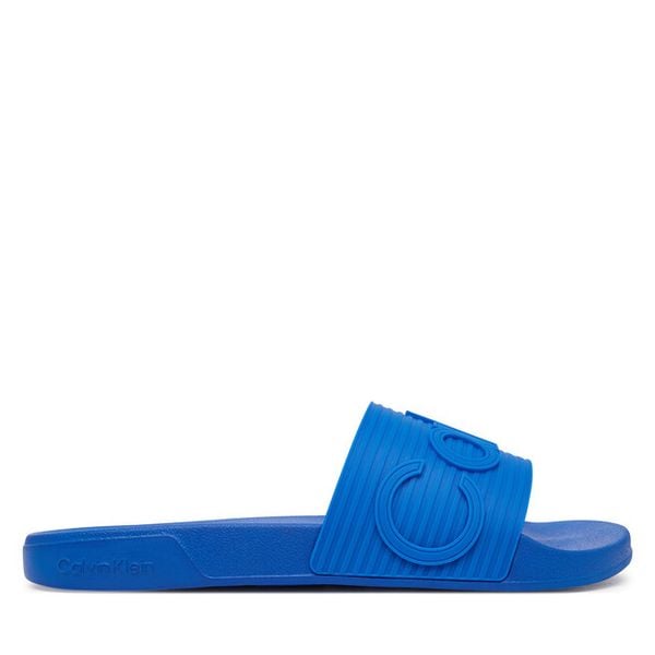 Klapki Calvin Klein. Niebieskie klapki męskie Calvin Klein, bez wzorów, bez zapięcia. Za 135.99 zł.