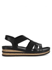 Go Soft Sandały RST-2314-05 Czarny. Czarne sandały damskie GO SOFT, bez wzorów, z materiału, bez obcasa, na koturnie, bez zapięcia. Za 118.99 zł.