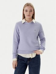 Tommy Jeans Bluza Flag DW0DW19959 Niebieski Regular Fit. Niebieskie bluzy damskie Tommy Jeans, xxs, bez wzorów, z bawełny, bez ramiączek, bez kaptura. Za 259.99 zł.