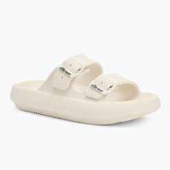 Klapki damskie Ellesse Karly. Brązowe klapki damskie Ellesse, na lato, bez wzorów, z materiału, bez obcasa, bez zapięcia. Za 52.99 zł.