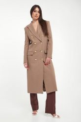 Płaszcz damski z gabardyny ELISABETTA FRANCHI. Płaszcze damskie Elisabetta Franchi, bez wzorów, bez kołnierzyka, bez kaptura. Za 4,679.00 zł.