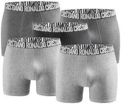 CR7 Bokserki męskie 5-pack, antracyt, rozmiar M. Szare bokserki męskie CR7 Cristiano Ronaldo, bez wzorów, z bawełny. Za 237.99 zł.