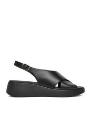 Lasocki Sandały CEO-RST-TILIA-02 Czarny. Czarne sandały damskie Lasocki, bez wzorów, ze skóry, bez obcasa, na koturnie, bez zapięcia. Za 169.99 zł.