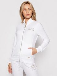 EA7 Emporio Armani Bluza 8NTM43 TJ9RZ 1100 Biały Regular Fit. Białe bluzy damskie EA7 Emporio Armani, xs, bez wzorów, z syntetyku, bez ramiączek, bez kaptura. Za 539.00 zł.