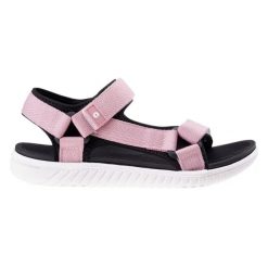 Sandały damskie Hi-Tec Apodis. Czerwone sandały damskie Hi-tec, bez wzorów, z materiału, bez obcasa, bez zapięcia. Za 119.99 zł.