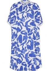 Sukienka z dżerseju. Niebieskie sukienki damskie bonprix, bez wzorów, z dżerseju, bez kołnierzyka, bez ramiączek. Za 129.99 zł.