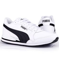 Buty męskie sportowe do chodzenia Puma ST RUNNER. Białe buty sportowe męskie Puma, bez wzorów, bez zapięcia, do biegania. Za 438.00 zł.