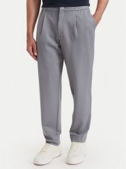 Calvin Klein Spodnie materiałowe LV04LF607G Szary Tapered Fit. Szare spodnie materiałowe męskie Calvin Klein, bez wzorów, z materiału. Za 529.99 zł.
