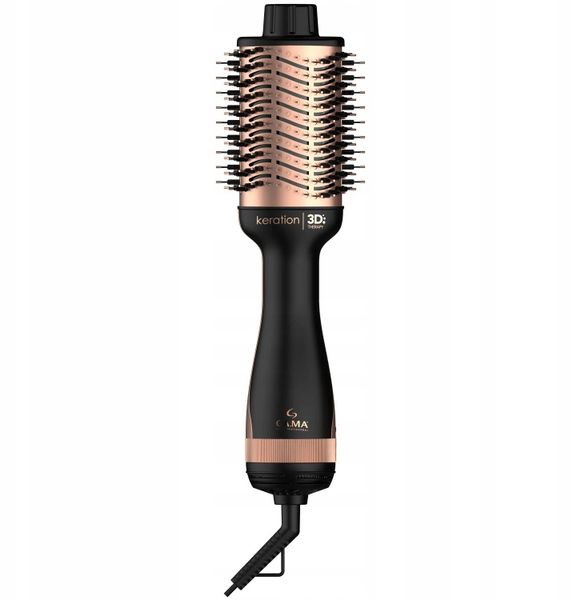 GA.MA Keration 3D, Hot air brush, Warm, Black, Gold, Hanging loop, 1100 W, 220 - 240 V. Lokówki GAMA. Za 322.27 zł.
