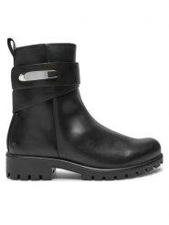 ECCO Botki Modtray W 49019301001 Czarny. Czarne botki damskie ecco, bez wzorów, ze skóry, bez obcasa, na płaskiej podeszwie, bez zapięcia. Za 699.99 zł.