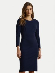 LAUREN RALPH LAUREN Sukienka codzienna 200973403001 Granatowy Regular Fit. Niebieskie sukienki damskie Lauren Ralph Lauren, na co dzień, bez wzorów, z wiskozy, bez kołnierzyka, bez ramiączek, proste. Za 699.99 zł.