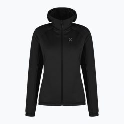 Bluza damska Montura Fadis Grid Hooded Maglia. Czarne bluzy damskie MONTURA, bez wzorów, sportowe, bez ramiączek, bez kaptura. Za 389.99 zł.