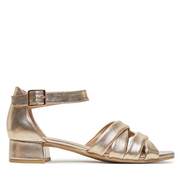 Sandały Caprice. Żółte sandały damskie Caprice, bez wzorów, bez obcasa, na słupku, bez zapięcia. Za 169.99 zł.