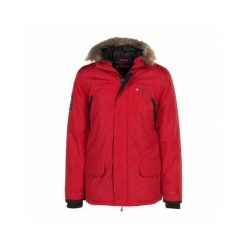 Parka Peak Mountain Capeak. Czerwone parki męskie Peak Mountain, na zimę, m, bez wzorów, bez kołnierzyka, bez kaptura. W wyprzedaży za 329.50 zł.