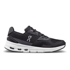 Buty do biegania damskie On Cloudrift. Czarne obuwie sportowe damskie On, bez wzorów, z materiału, bez zapięcia, do biegania. Za 833.00 zł.