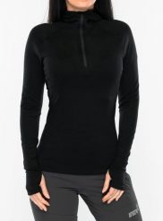 Bluza z zamkiem damska Inov-8 Merino Hoodie HZ. Czarne bluzy damskie Inov-8, xs, bez wzorów, z materiału, bez ramiączek, z kapturem. Za 543.39 zł.